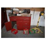 Tool Cabinet W/Vise & Misc.