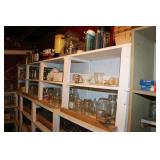 Contents of Canning Room in Bsmt; Blue Crock Bowl