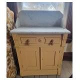 Vintage Wooden MarbleTop Wash Stand