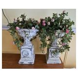 Concrete Planters and Faux Flowers