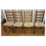 Wooden Ladderback Rush Chairs