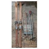 Vintage Wood Skis and Poles