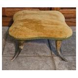 Vintage Cow Horn Legged Ottoman