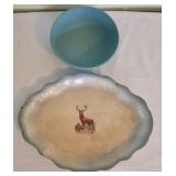 Deer Platter and Bowl