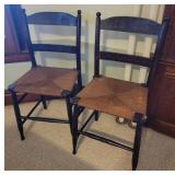 Vintage Wooden Rush Chairs