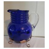 Blue Glass Pitcher