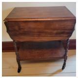 Wooden Drop Leaf Bar Cart