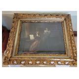 Antique Piano Player Lithograph