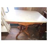 Marble Top Wooden Table