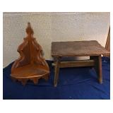 Wooden Stool and Shelving Unit