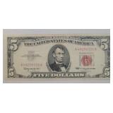 1963 US $5 Red Seal Note