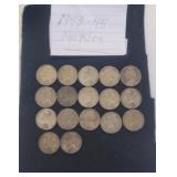 1943-1945 US Five Cent Pieces