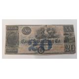 1840's New Orleans Canal & Banking Co. $20 Note