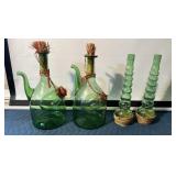 Handblown Italian Wine Decanters & Chianti Bttls.