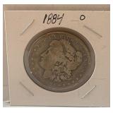1884 O Morgan Silver Dollar