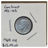 1964 Silver US Silver Dime