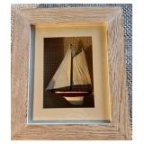 Framed Diorama Model Sailboat