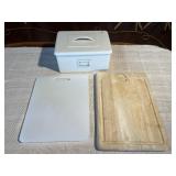 Cutting Boards & Metal Box
