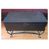 Black Wooden Trunk w/ Stand
