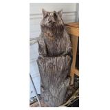 Wooden Raccoon Carving