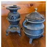 Miniature Cast Iron Stove & Cauldron