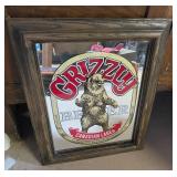 Mirrored Grizzly Beer Sign