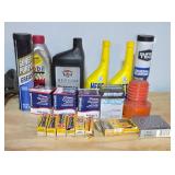Assorted Tools, Fluids and Spark Plugs