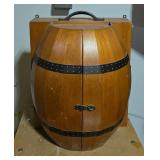Wooden Barrel Liquor Cabinet
