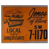 Vintage Jones of Utica/Egbert Bagg RE Sign
