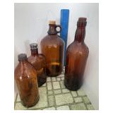Assorted Brown Glass