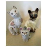 3 Cat Figurines- 1 Kathy Wise