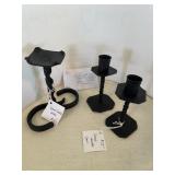 2 Handemade Wrought Iron Candle Holders