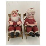Vintage Felt Mr. & Mrs. Santa Rocking