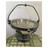 Silverplate Glass Compote