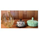 Art Glass-Cheese Dome-Milk Glass Dishes