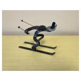 Metal Skier Figurine