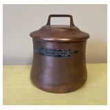 Sterling On Bronze Pot With Lid Circa 1900