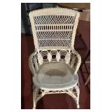 Vintage White Wicker Arm Chair Late 1890's