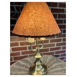 Brass Table Lamp W/ Textured Shade