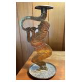 Art Deco Copper Candlestick Holder