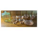 Green & Pink Glass Dishes