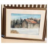 Framed Watercolor By J. Baxter