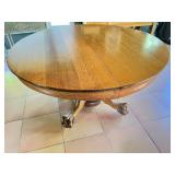 Oak Round Ding Table With Claw Feet (2-Leaves)
