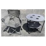 Outdoor Chair W/ Collapsible Table