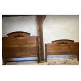 Vintage Wood Bed W/ Rails