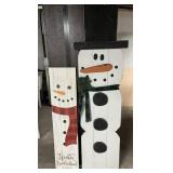 Wooden Snowmen Display