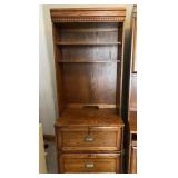 Wood Bookcase File Cabinet (2 Piece)