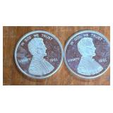 1991 Lincoln Penny 1oz Silver Coins