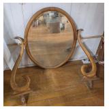 Oval Wooden Mirror