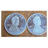 1992 Lincoln Penny 1oz Silver Coins